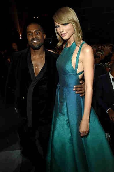 Kanye West et Taylor Swift lors de la 57e cérémonie des Grammy Awards.