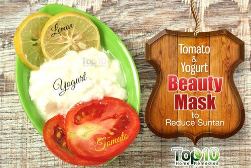 Tomate et le yogourt beauté masque pour réduire Bronzage