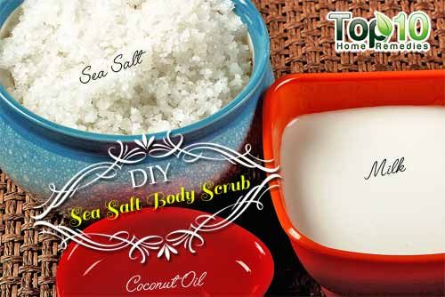 Coco bricolage corps de sel de mer d'huile gommage