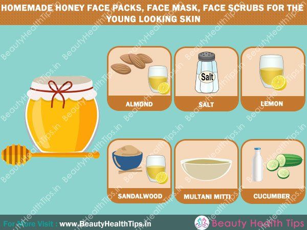 Masques pour le visage au miel faits maison, un masque, des gommages pour le visage peau jeune