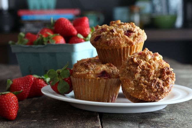 Muffins fraises streusel (sans grain)