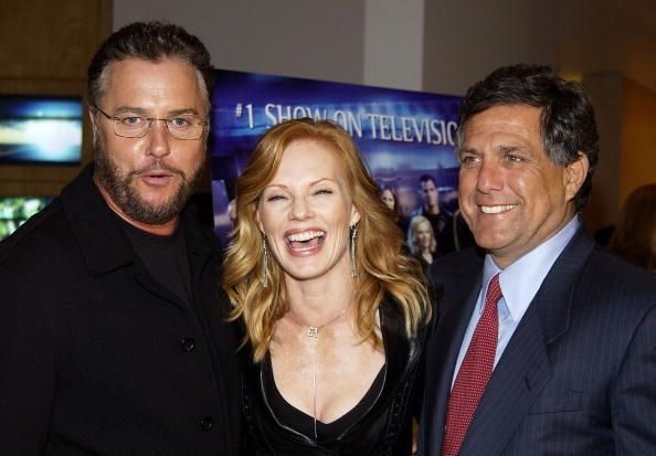 William Petersen, Marg Helgenberger et Les Moonves de CBS pour la CSI