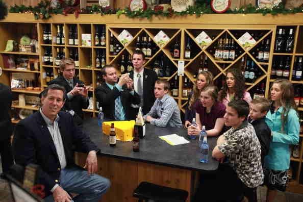 Famille Duggar à un arrêt de campagne pour 2012 candidat présidentiel républicain, l'ancien sénateur américain Rick Santorum.
