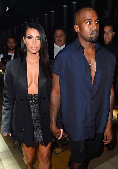 Kim Kardashian et Kanye West à la Fashion Week de Paris