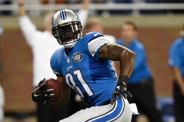 Calvin Johnson lors de la 8 Septembre, 2014 New York Giants vs Lions de Detroit jeu. Calvin Johnson lors de la 8 Septembre, 2014 New York Giants vs Lions de Detroit jeu.