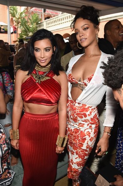 Rihanna et Kim Kardashian à la Nation Roc et trois six zéro pré-GRAMMY Brunch 2,015