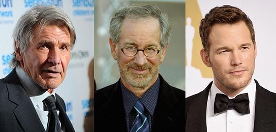 Harrison Ford, Steven Spielberg, Chris Pratt Harrison Ford, Steven Spielberg, Chris Pratt