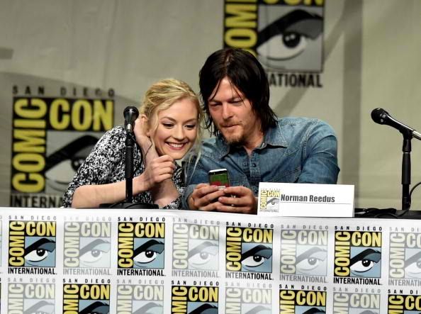 Emily Kinney et Norman Reedus au'The Walking Dead' panel during 2014 San Diego Comic-Con.