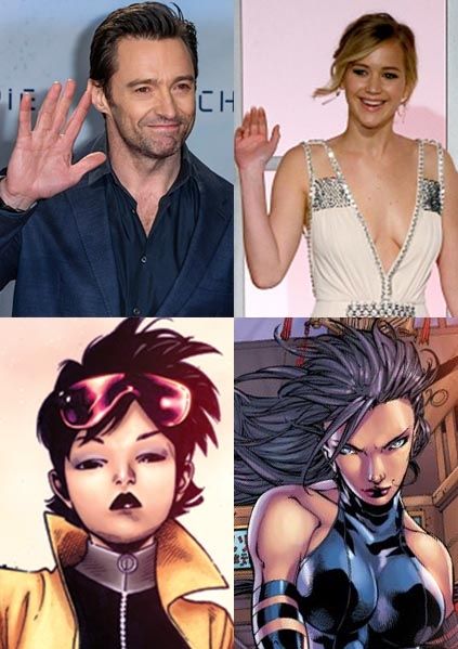 Hugh Jackman, Jennifer Lawrence et de nouveaux mutants Jubilé et Psylocke