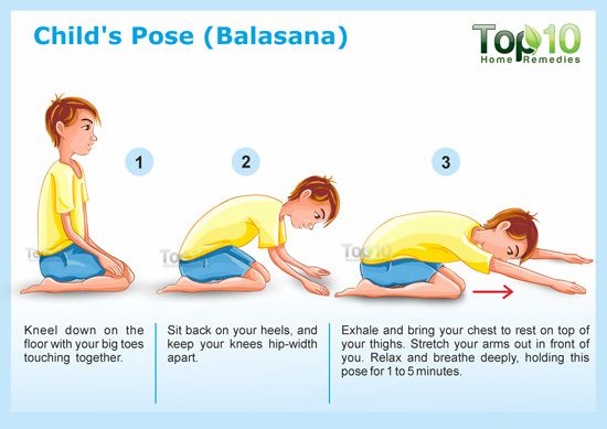 Position de l'enfant pour le yoga Balasana