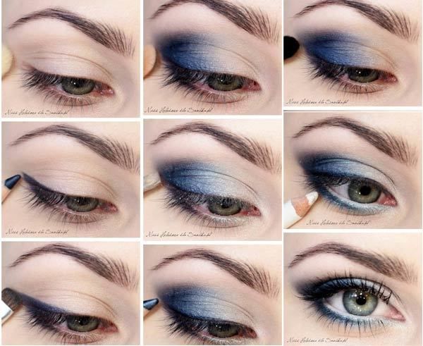 yeux bleus de maquillage de jour