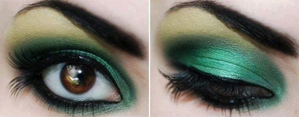 gras maquillage des yeux vert