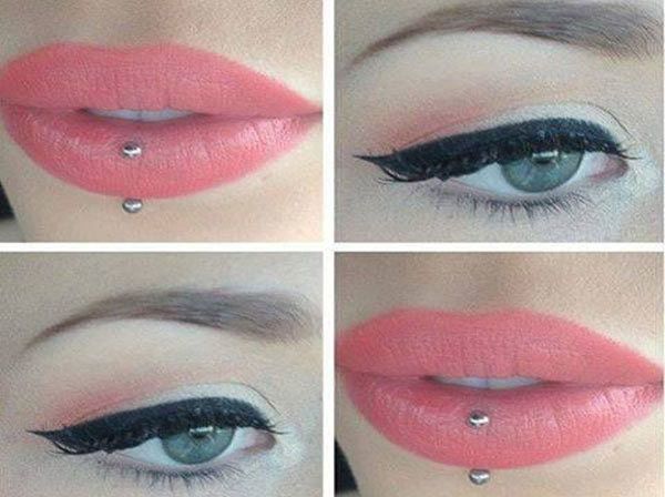 pâle maquillage des yeux rose
