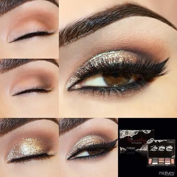 maquillage pour les yeux scintillant