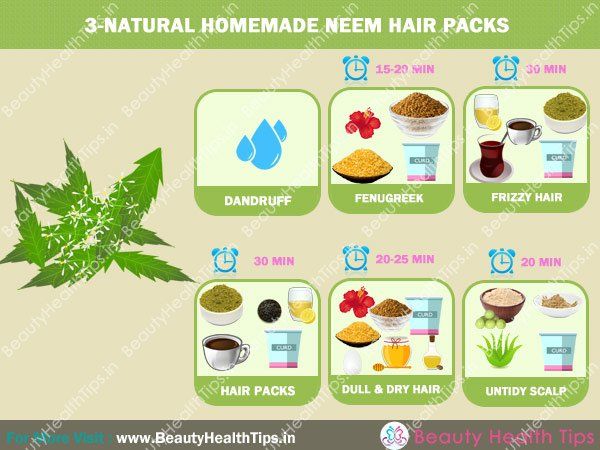 3-naturelles packs de cheveux de neem maison