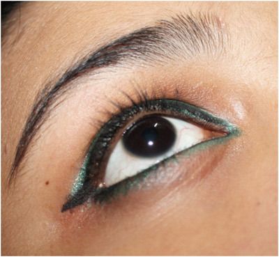 Vert cat eye-liner maquillage tutoriel