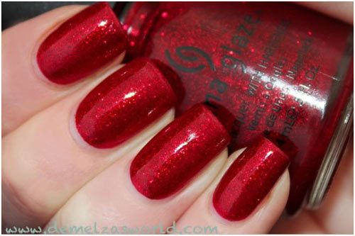 Pompes China Glaze rubis vernis à ongles