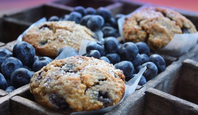 Amandiers Blueberry muffins de miettes