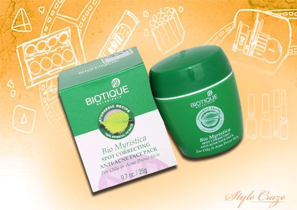 Pack Biotique Myristica spot Correction anti acné du visage pour peau sujette Pimple