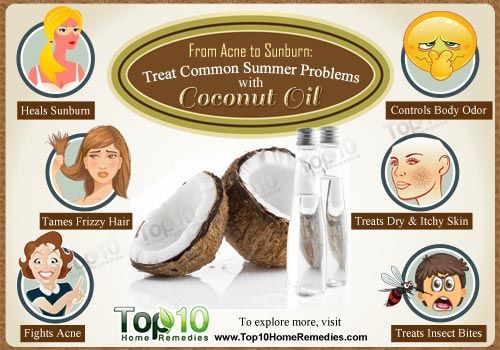 traiter les problèmes d'été avec l'huile de coco