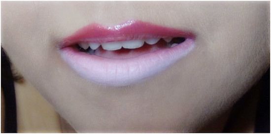 moitié-moitié lèvres rose