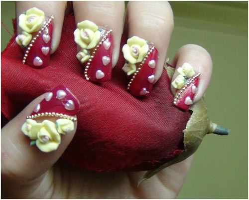roses ongles