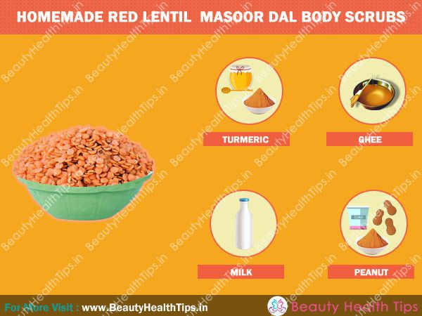 Homemade lentilles rouges / Masoor gommages corporels dal