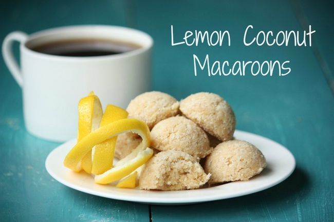 Lemon macarons de noix de coco