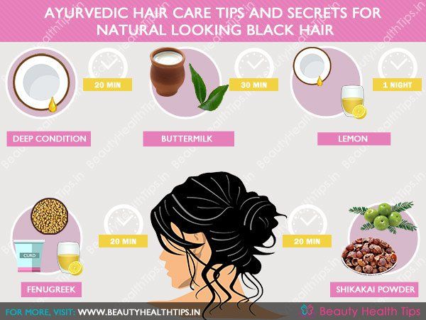 Conseils ayurvédiques naturels de soins capillaires et de secrets pour les cheveux noirs d'aspect naturel