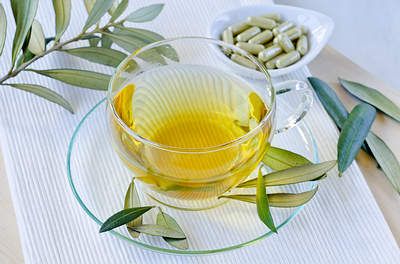 feuilles de thé et l'extrait d'olive