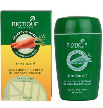 Biotique Bio visage de la carotte et le corps de la crème solaire SPF 40