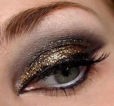 Smokey paillettes d'or Maquillage des yeux