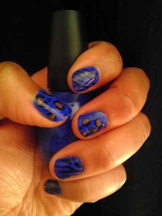 Imprimer sans fin Bleu animal Mani